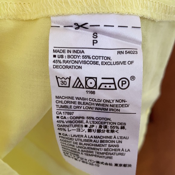 Embellished Open Back Top Yellow Banana Republic Small NWT - Picture 7 of 7